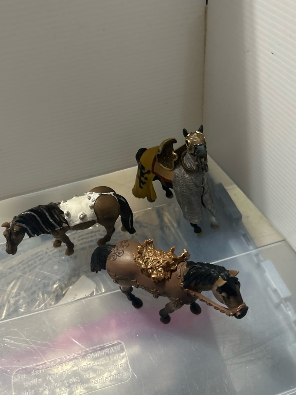 Decorative Toy Horse Figurine Set - Gold, Brown, Black